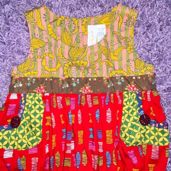 4 Matilda Jane Paint By Numbers Boutique Red Jester Shasta Bubble Tunic Tie Top - Picture 4 of 11